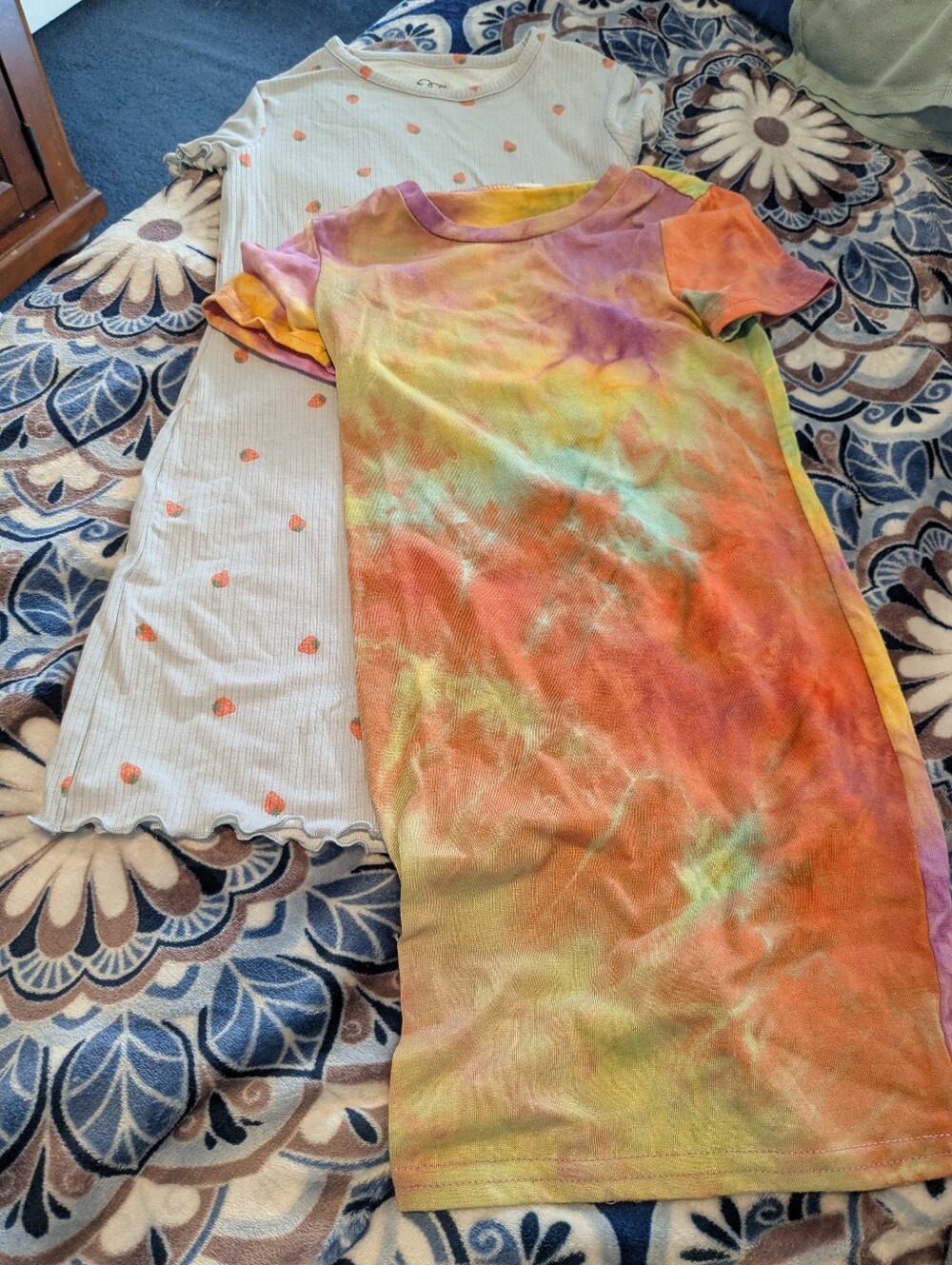 Kids Tie-Dye Short Sleeve Casual Dress - Multicolor